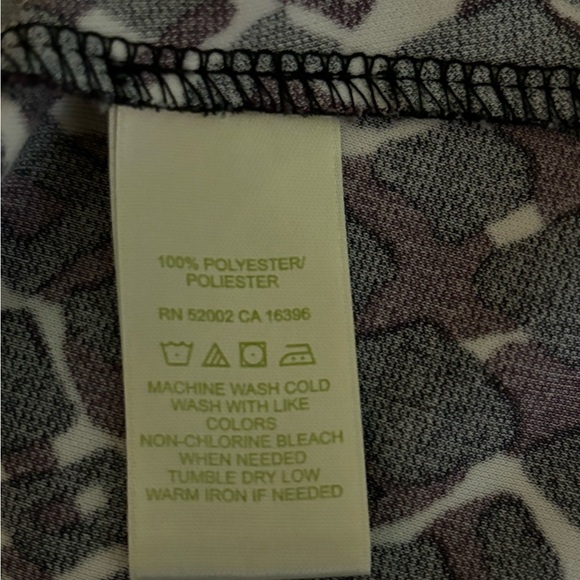 Sigrid Olsen Womens XS‎ Faux Wrap Dress Black White Burgundy Geometric Print - Picture 6 of 9